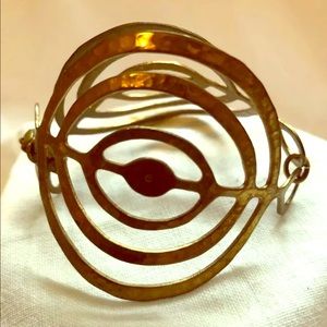 Ornamental things swirl cuff bracelet celtic circle 2 piece clasp gold brass